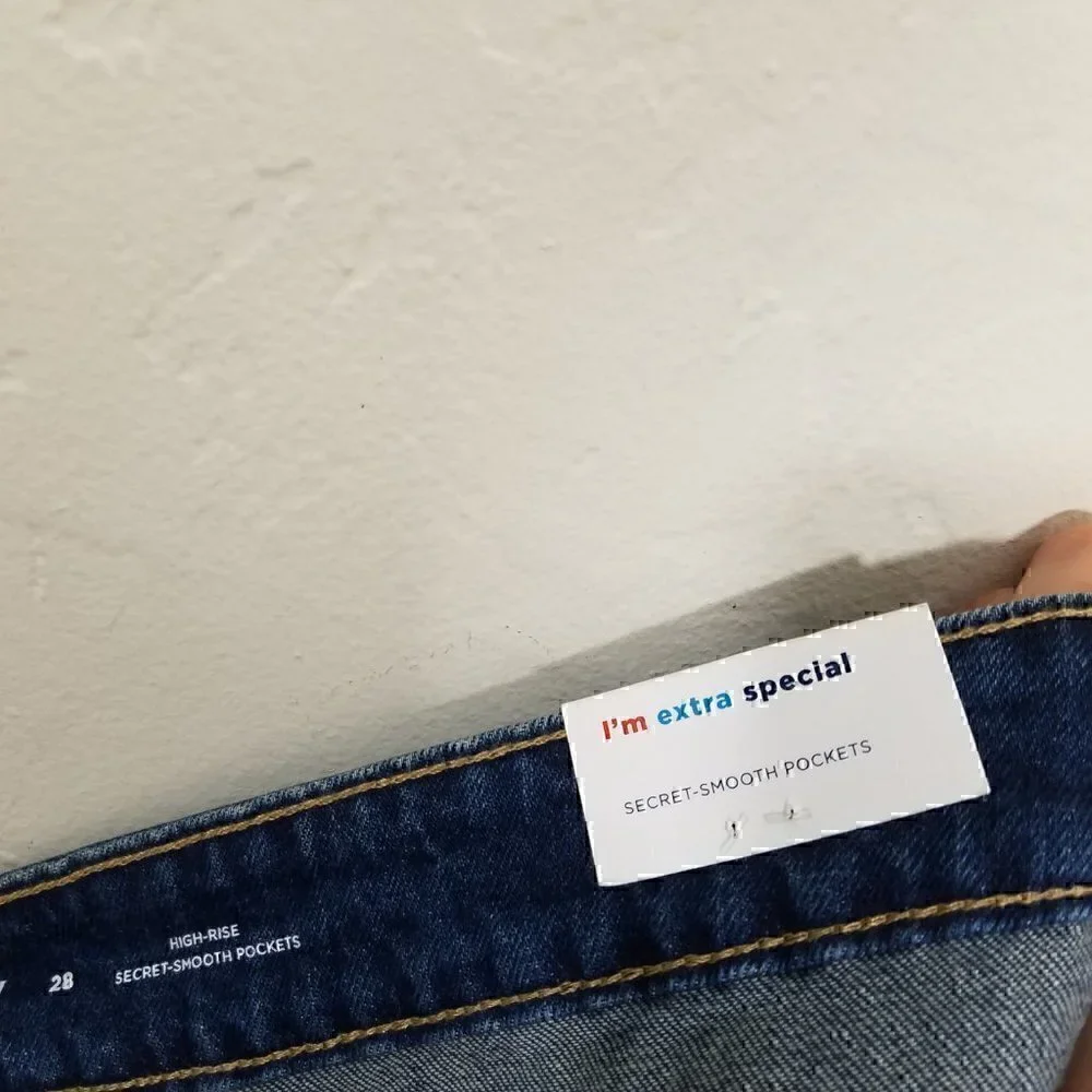 NWT Old Navy Hi-Rise Secret-Smooth Pockets Button Fly Denim Skirts